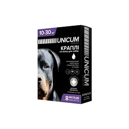 Краплі для тварин Unicum COMPLEX від бліх, кліщів та гельмінтів на холку для собак 10-30 кг/4 шт (4820150202521)