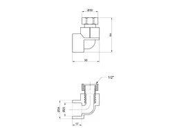 Кут Thermo Alliance 3/4" 90° d 25мм поліпропіленовий 3/4"В латун. накид. гайка, лат. шток для поліпроп. труб (DSE702) - мініатюра 2