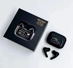 Навушники GRAND Блютуз AirPods A9 Pro Touch Screen ANC/ENC Чорні - мініатюра 5