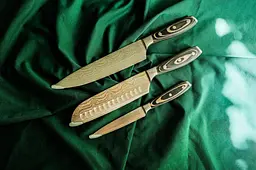 Набір ножів 3 шт із дамаської сталі Damascus DK-WS 3300 - мініатюра 2