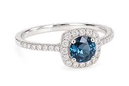 Золота каблучка з топазом London Blue К-0936 15.5 - мініатюра 2