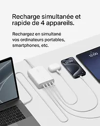Мережевий зарядний пристрій 4xUSB-C, GAN Belkin BoostCharge Pro 200 White - мініатюра 2