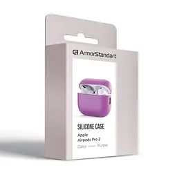Силіконовий чохол для навушників Apple AirPods Pro 2 2022, Silicone Case, фіолетовий, захисний чохол, ультратонкий і легкий, захист від подряпин, пилу та ударів, м"який силікон, ArmorStandart (ARM64540) - мініатюра 3