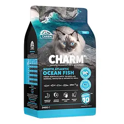 Сухий беззерновий холіст корм Charm North Atlantic Ocean Fish Чарм північноатлантична риба для котів Вага: 0.34 кг.