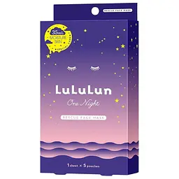LULULUN Face Mask One Night Rescue Moisture тканинна маска проти сухості шкіри, 1 шт х 5 уп