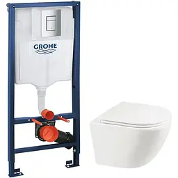 Комплект Grohe Set унітаз Ellipse-0301-R + Інсталяція Grohe Rapid Sl 38772001 38772001ELLIPS0301R, Білий