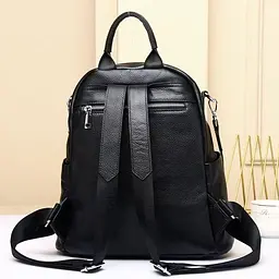 Шкіряний жіночий рюкзак з тисненням 42147 Tiding Bag чорний - мініатюра 6