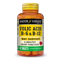 Вітаміни та мінерали Mason Natural Folic Acid B6 & B12, 90 таблеток