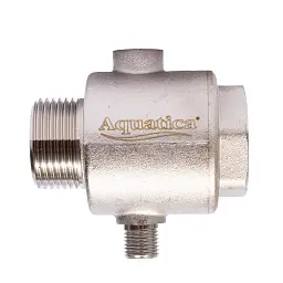 З"єднувач п'ятививідний +зворотний клапан 80мм M1"×F1"×F1"×M1/4"×F1/4" Silver 480г AQUATICA (779601) - миниатюра 2