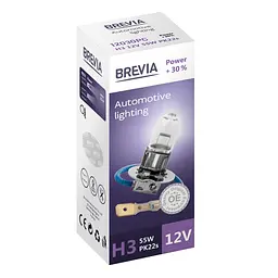 Галогенова лампа Brevia H3 12V 55W PK22s Power +30% CP(12030PC)