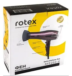 Професійний потужний фен Rotex RFF202-V DelicateCare Pro концентратор 2000 Вт Темно Фіолетовий - мініатюра 7