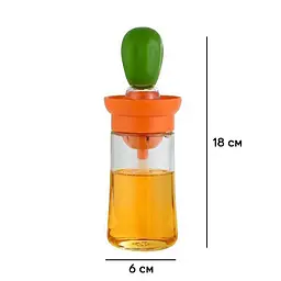 Диспенсер для олії та оцту Semi Dispenser 180 мл, Orange/Green із силіконовим пензлем - мініатюра 10