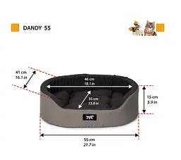 Лежак для собак та котів Ferplast Dandy C Colour 55 ліловий 55x41x15 см 82942095 - мініатюра 2