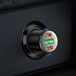 Автомобільний зарядний пристрій Hoco NZ6 PD45W 3-port ( 2C1A ) car charger Чорний - мініатюра 3