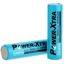 Акумулятор 18650 1500mAh LiFePO4 IFR18650, 3.2V, FlatTop, blue Power-Xtra (PX-IFR18650 / 29743)