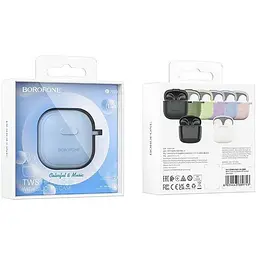Бездротові навушники TWS в кейсі Borofone BW29 Charm Space azure blue - мініатюра 3