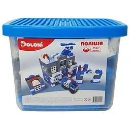 Конструктор Doloni Поліція 013888/02 в пластиковому боксі, 231 деталь
