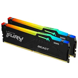 Модуль пам'яті для комп'ютера DDR5 32GB (2x16GB) 5600 MHz FURY Beast RGB Kingston Fury (ex.HyperX) (KF556C40BBAK2-32)