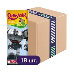 Упаковка нектара Джусік Transformers Яблочно-виноградный 2.4 л (200 мл х 18 шт.)