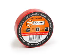 Ізоляційна стрічка ПВХ Polax червона 20 м (101-090) - мініатюра 2