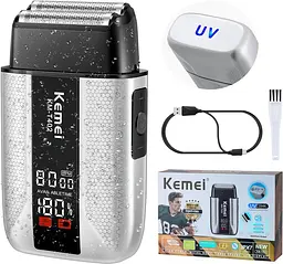 Електробритва шейвер AND KM-T402 чорна для обличчя, щетини, шиї, підборіддя та щоденного догляду