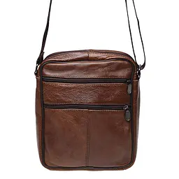 Чоловіча сумка Borsa Leather K18490 24x21x7 см Коричневий (10852) - мініатюра 3