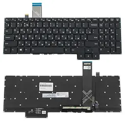 Клавіатура для ноутбука LENOVO (Legion: 5-15 series), rus, black, без фрейма, підсвічування клавішRGB (оригінал)