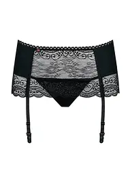 Пояс для панчох і стрінги Obsessive Miamor S/M чорний - мініатюра 3