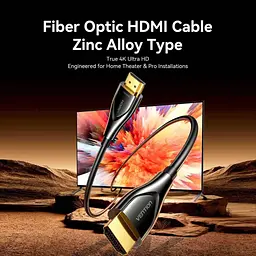 Кабель мультимедійний HDMI M to HDMI M 40.0m 4K60Hz fiber optic zinc alloy black Vention (ALSBV) - мініатюра 3