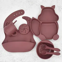 Силіконовий посуд для дітей набір Білка Y16 STSQ