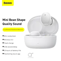 Навушники Baseus E2 True Wireless Earphones Bowie | (NGTW090001) white - мініатюра 2