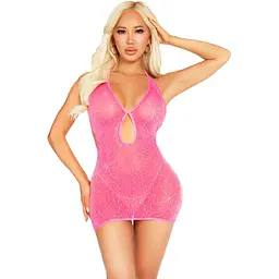 Сукня Leg Avenue Lurex RhinestOne Keyhole Halter Dress One Size Neon Pink