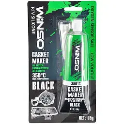Герметик силіконовий Winso GASKET MAKER BLACK +350⁰С високотемпературний чорний 85г 310300 - мініатюра 2