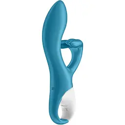 Вібратор-кролик із потрійним відростком Satisfyer Embrace me Turquoise - мініатюра 4