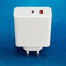 Зарядний адаптер 200W Power Adapter Suie, блок живлення з USB-A і USB-C, білий мережевий для телефону - мініатюра 2