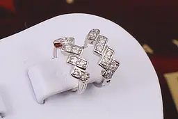 Сережки кільця Хuping Jewelry ялинка 1.3 см сріблясті - мініатюра 3
