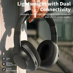 Навушники з активним шумозаглушенням і мікрофоном-100H Playtime, Bluetooth-навушники з глибоким стереозвуком, складані комфортні - мініатюра 3