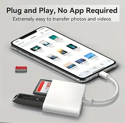 Універсальний кардридер 3-в-1 (SD/TF/CF) з Type-C і USB-портами, OTG-адаптер для телефонів, ноутбуків та ін. - мініатюра 16