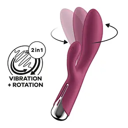 Вібратор-кролик з ротацією Satisfyer Spinning Rabbit 1 Red, 3 мотори - мініатюра 2