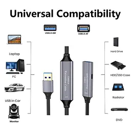 Кабель-подовжувач Digital USB3.0 AM/AF Active 15 м Чорний (USB30Activ-15m1) - мініатюра 4