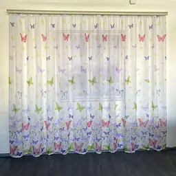 Батистовий тюль з метеликами на тасьмі 2,7м на 4м ALBO pbe0052381