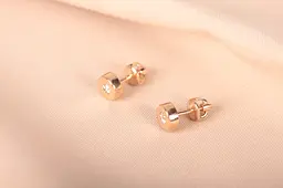 Жіночі сережки гвоздики з червоного золота S-0110 - мініатюра 4