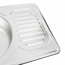 Кухонна мийка з нержавіючої сталі Platinum декор 6745 (0,8/180 мм), R, Decor - мініатюра 9