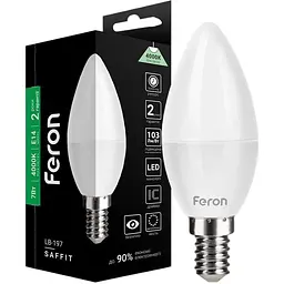 Світлодіодна лампа Feron LB-197  C37 230V 7W  E14 4000K (25810)