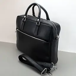 Сумка-портфель для ноутбука та документів шкіряна А4 Virginia Conti M01287_f  чорна - мініатюра 2