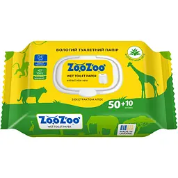 Туалетний папір ZooZoo Aloe вологий 60 шт. - мініатюра 2