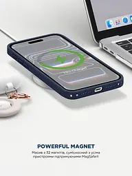 Силиконовый чехол с MagSafe для Apple iPhone 17 Pro, ICON2 MagCase, синий, противоударный, панель с мягкой подкладкой, защита всего корпуса, поддержка беспроводной зарядки, совместим с защитными стеклами и пленками, ArmorStandart (ARM86676) - мініатюра 8