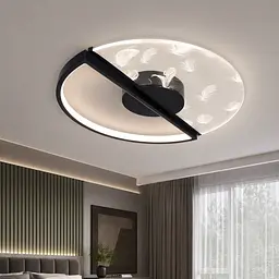 Світлодіодна люстра стельова Artlight 2470/500BK з візерунковим акриловим розсіювачем, 48W