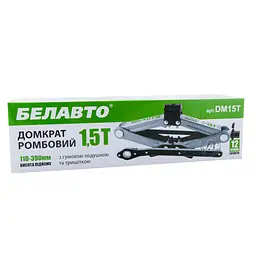 Домкрат ромбовий Belauto 1.5 т з трещіткою гумова подушка 110-390 мм (DM15T) - мініатюра 2