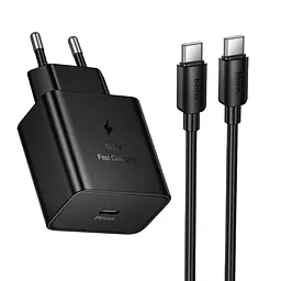 МЗП Hoco N77 Star PD45W (1USB-C) + кабель Type-C to Type-C Black